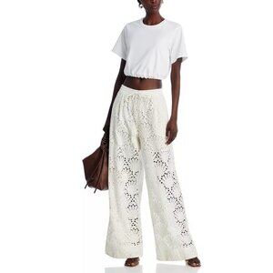 Essentiel Antwerp Broderie Off White Fab Eyelet Pants EU 36 US S